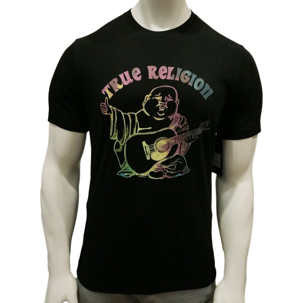 NWT TRUE RELIGION AUTHENTIC MEN BLACK CREW NECK SHORT SLEEVE T-SHIRT SIZE M L XL